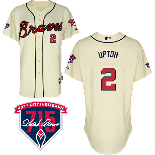 B-J Upton #2 Youth Baseball Jersey-Atlanta Braves Authentic Alternate 2 Cool Base MLB Jersey